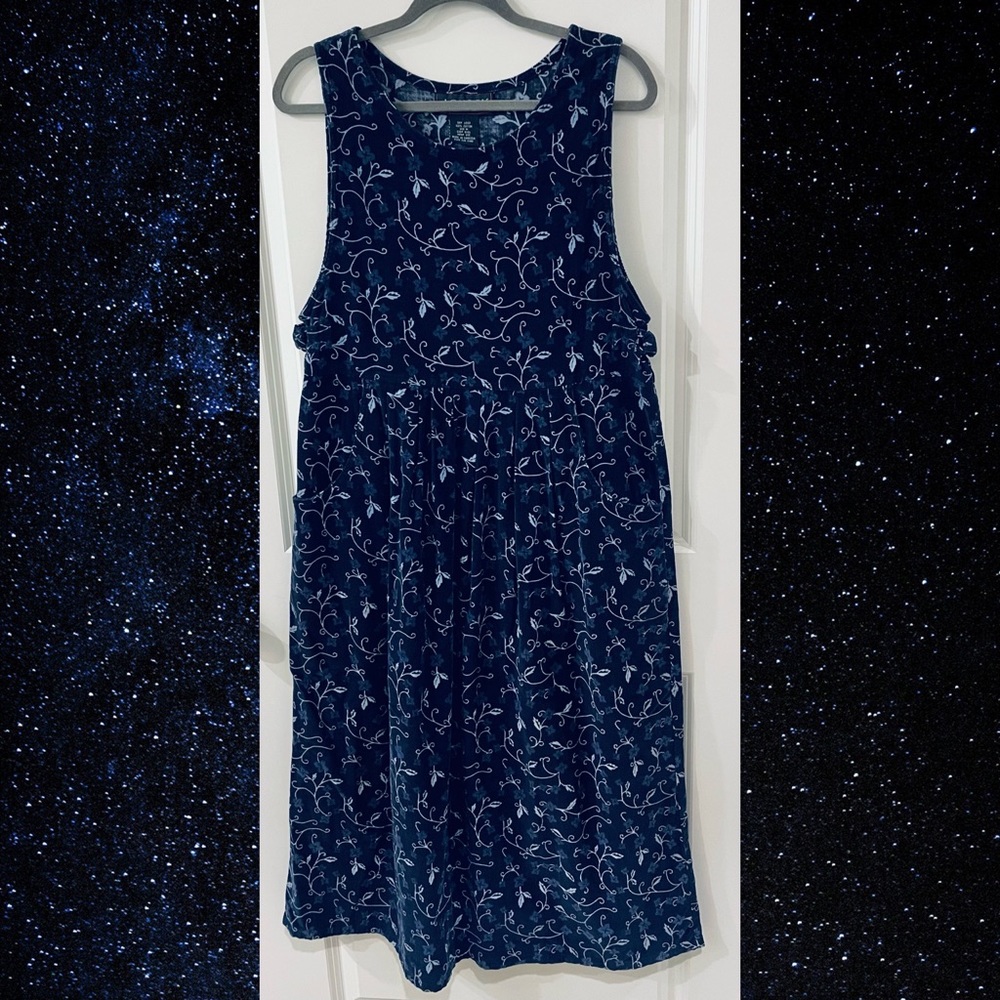 J. G. Hook vintage 90s dress jumper sleeveless, deep blue with pockets
